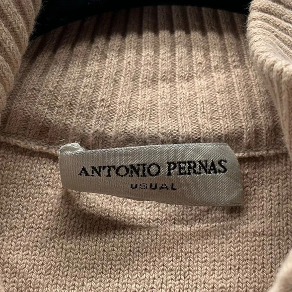 Antonio Pernas Cardigan Womens Size S Duster Button Front Long Sleeve Beige - Picture 7 of 11